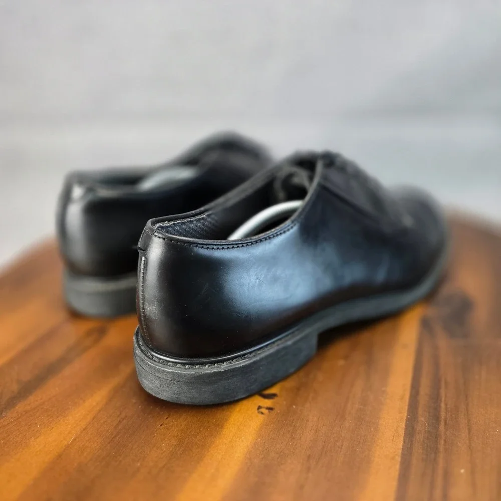 Bates Mens High Gloss Oxford Uniform Shoes Black E00968C‎ Vibram Sole Size 13 D